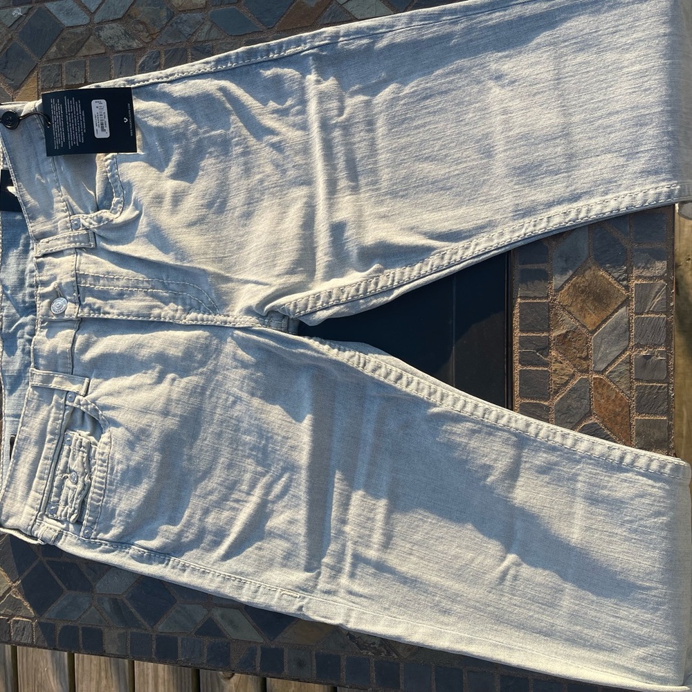 True Religion Men's Light Gray Slim Jeans